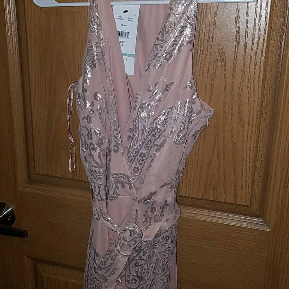 Silver and blush maxi dress